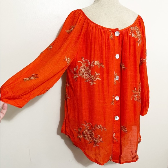 Fig & Flower Embroidered Blouse m - Picture 2 of 7